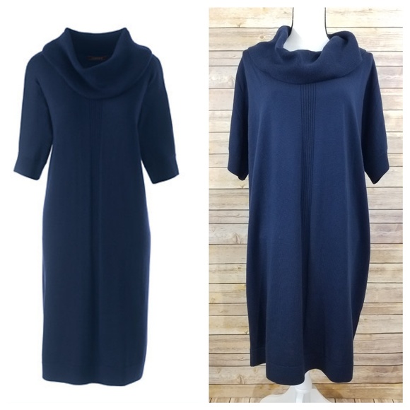 Lands' End Dresses & Skirts - Lands End L Large 14 16 Merino Wool Cowl Dress